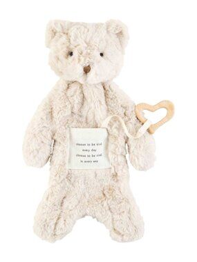 Mud Pie Bear Plush Teather Choose To Be Kind Message Wood Heart Excellent Cond